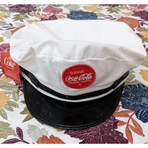 Coca Cola Salesman Delivery Driver Hat Cap Cluster‎ White  Vintage 80s Snapback